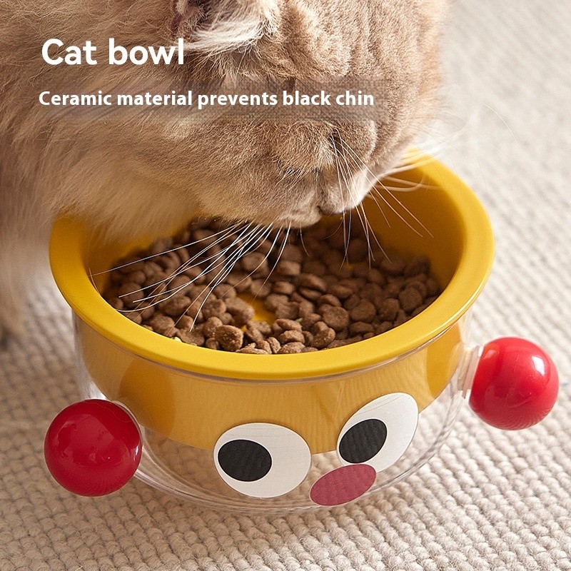 Ceramic Cat Bowl Manufacturer - Two-in-One Anti-Spill Double Bowl Protective for Water Food