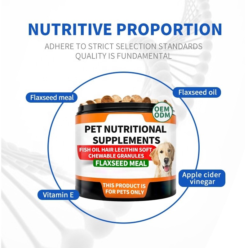Pet Nutrition Supplement Manufacturer - Cat Dog Nutrition Soft Chewable Granules Egg Yolk Lecithin
