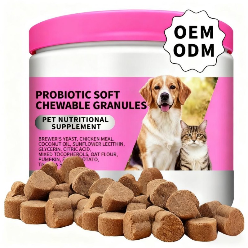 Pet Supplement Factory - Customized Probiotic Supplement Chews for Dogs Cats 1.5g 2g 2.5g Options