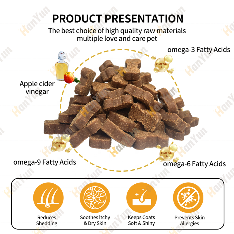 Pet Skin Coat Supplier - Factory Wholesale Custom Natural Skin Coat Chews Allergy Itch Relief