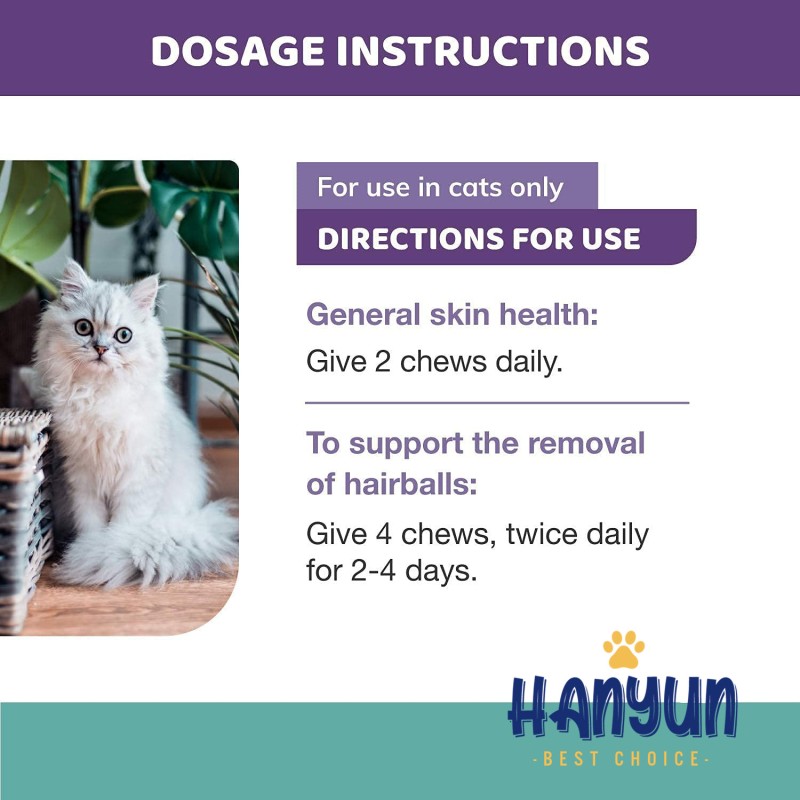 Pet Hairball Remedy Factory - HANYUN Natural Hairball Remedy Aid Hairball Control Chews Cats