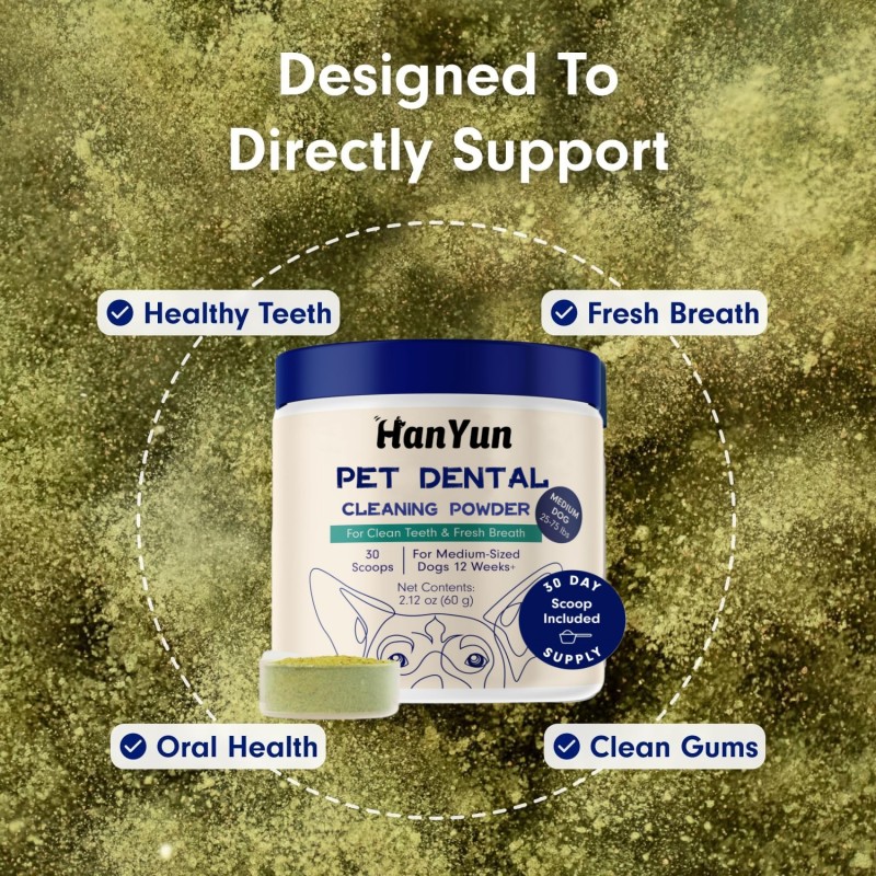 Pet Dental Powder Factory - OEM ODM Dental Powder Oral Care Supplement Fresh Breath Teeth Cleaning