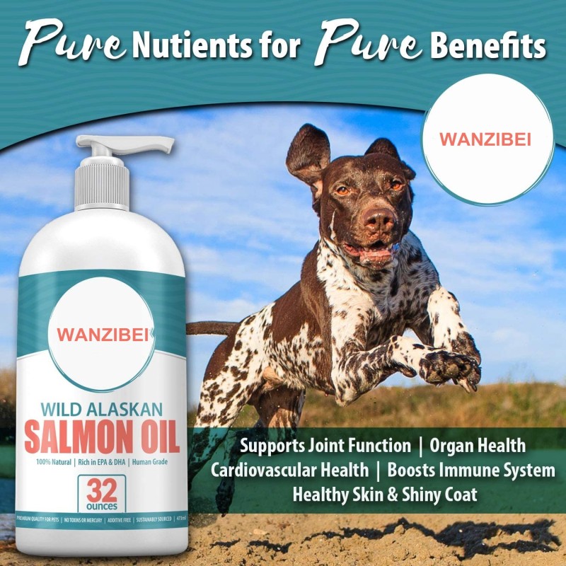 Pet Liquid Supplement Factory - Pure Wild Alaskan Salmon Oil Liquid EPA DHA Immune Heart Joint