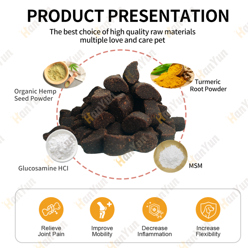 Pet Joint Chews Factory - Hanyun Glucosamine Dog Hip Joint Health Soft Chews Chondroitin MSM