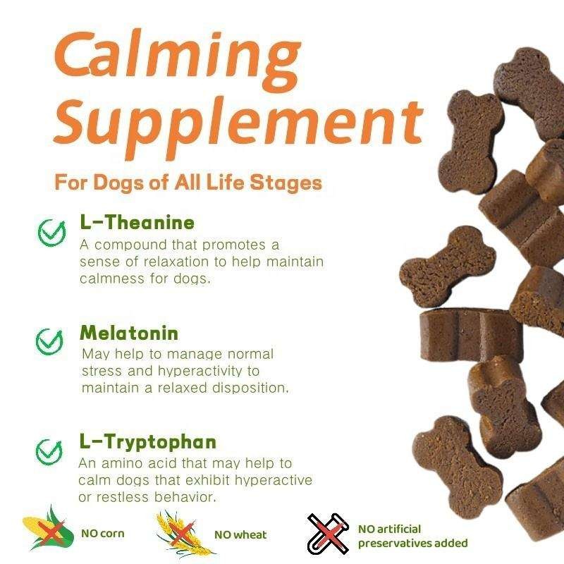 Pet Calming Chews Supplier - Custom Private Brand Professional Calming Chews Treats for Dogs