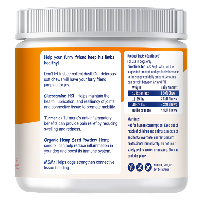 Pet Nutrition Supplement Factory - Private Label Natural Organic Chondroitin Hip Joint Soft Chews