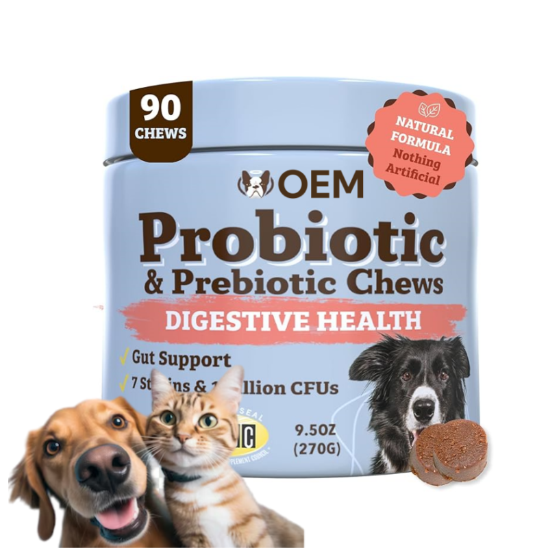 Pet Probiotic Chews Manufacturer - Hanyun Probiotics 90 Chews Digestive Enzymes Gut Health Immune