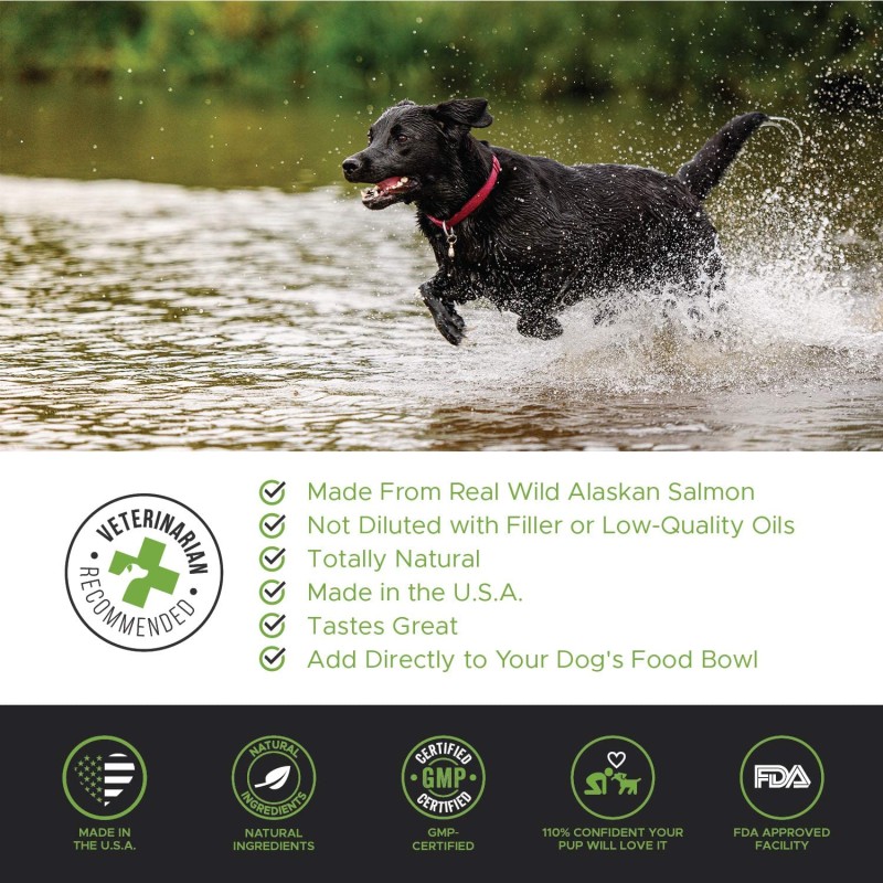 Pet Fish Oil Manufacturer - Wild Alaskan Salmon Oil for Dogs Cats Liquid Pump Food Supplements