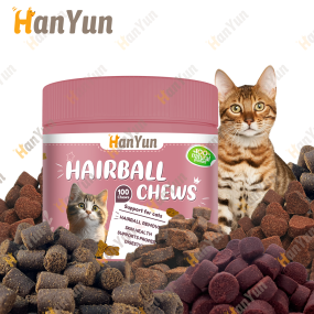 Pet Hairball Bites Factory - Hanyun Free Sample Hairball Bites Functional Supplement Omega 3