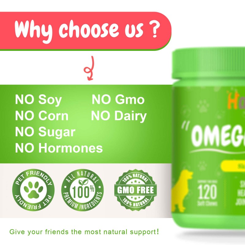 Pet Omega Treats Factory - Fish Oil Omega 3 Treats Nutrition Omega Soft Chews Skin Coat Salmon