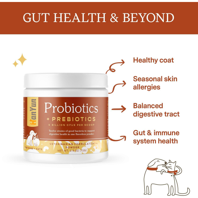 Pet Probiotic Powder Supplier - Wholesale Private Label Probiotics Powder for Dogs Cats Gut Immune