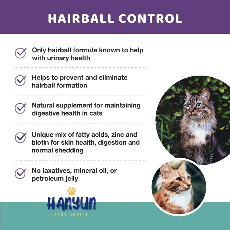 Pet Hairball Remedy Factory - HANYUN Natural Hairball Remedy Aid Hairball Control Chews Cats