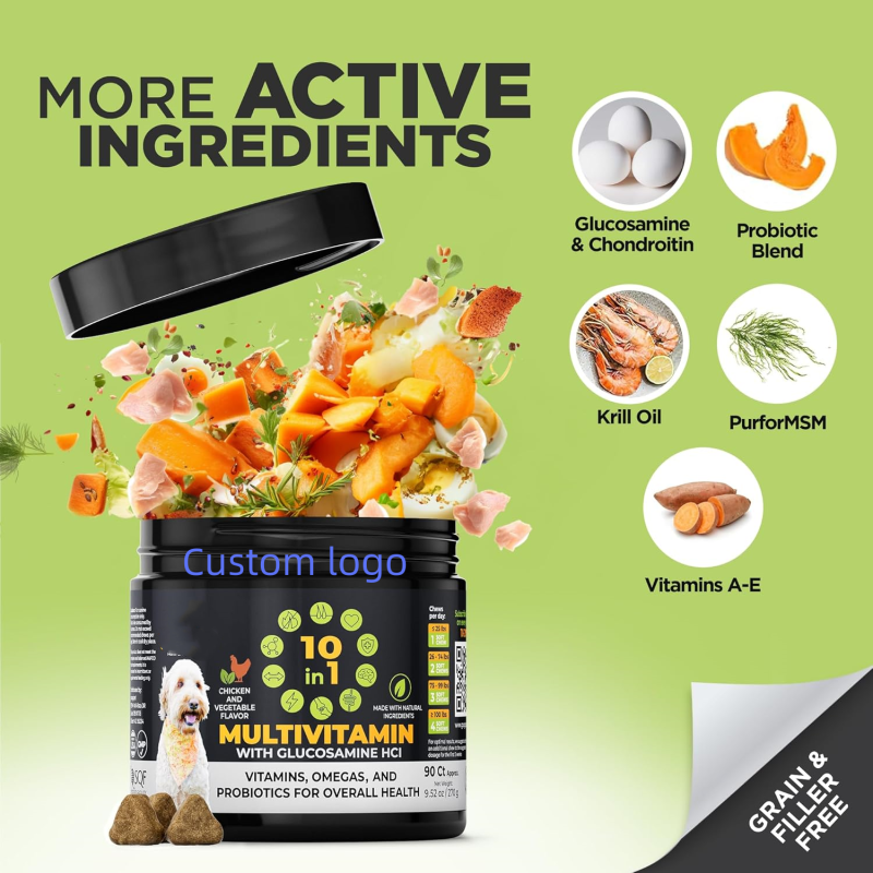 Pet Multivitamin Supplier - 90 Immunity Digestion Joint Heart Support 15 in 1 Multivitamin Chew
