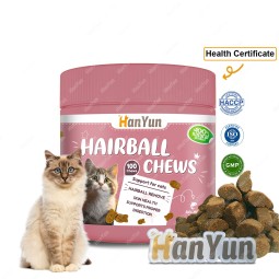 Pet Hairball Control Manufacturer - Hanyun OEM ODM Hairball Control Chews for Cats Skin Coat