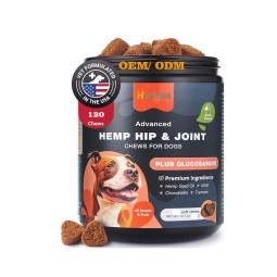 Pet Joint Chews Factory - 120 Soft Chews Hip Joint Supplement Glucosamine Pain Relief Chondroitin