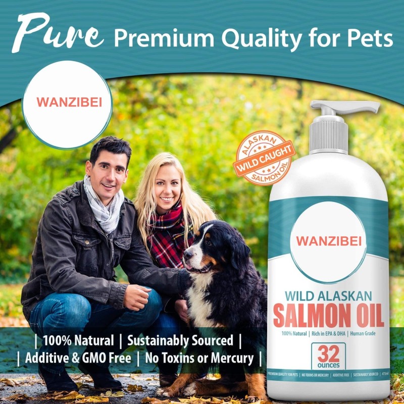 Pet Liquid Supplement Factory - Pure Wild Alaskan Salmon Oil Liquid EPA DHA Immune Heart Joint