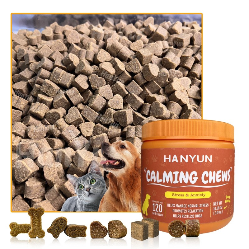 Pet Calming Chews Factory - Hanyun Pure OEM ODM Anxiety Relief Soft Chews Custom Flavor Dog Supplement