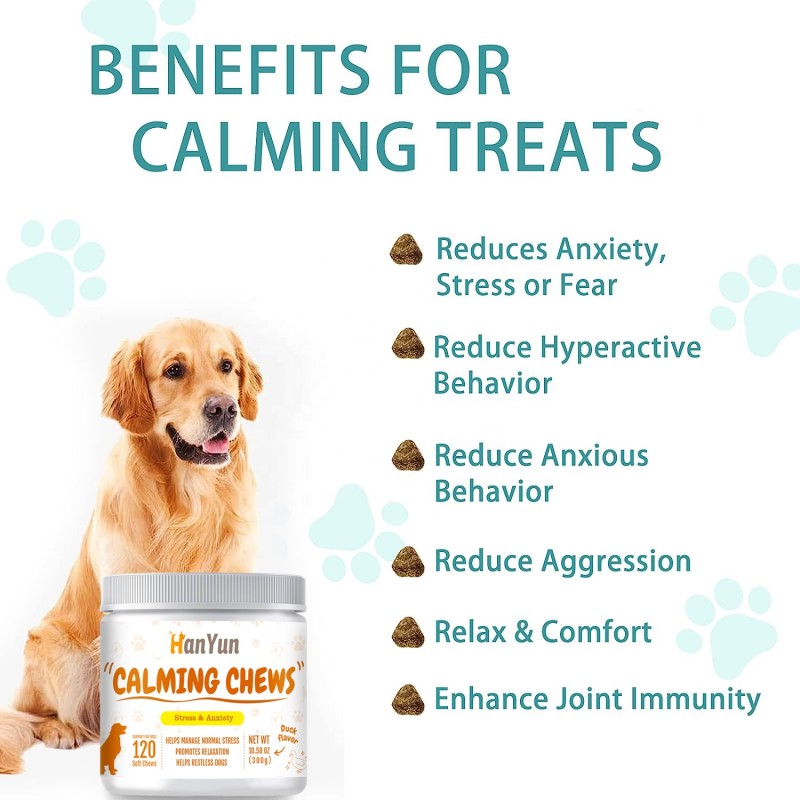 Pet Calming Chews Factory - Private Custom Logo Hemq Calming Chews Relax Stress Nervous L-Tryptophan