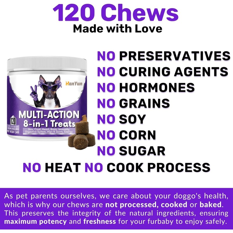 Pet Multivitamin Manufacturer - Private Label 8-in-1 Multivitamin 120 Chewable Tablets Health Care