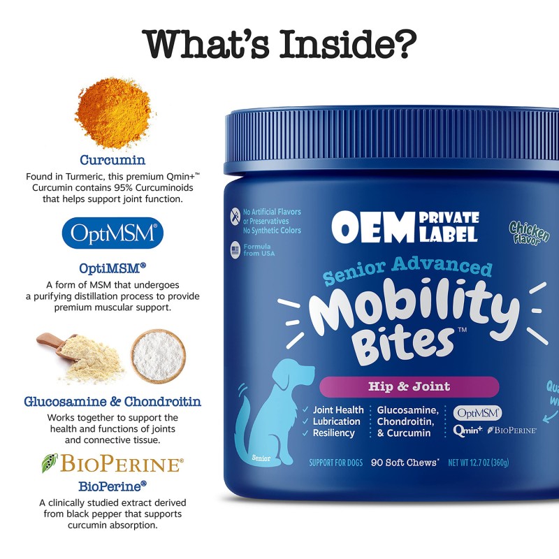 Pet Supplement Manufacturer - OEM Hip Joint Calming Multivitamin Chews