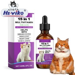Cat Vitamins Supplier - Custom 15 in 1 Immune Support Liquid Drops