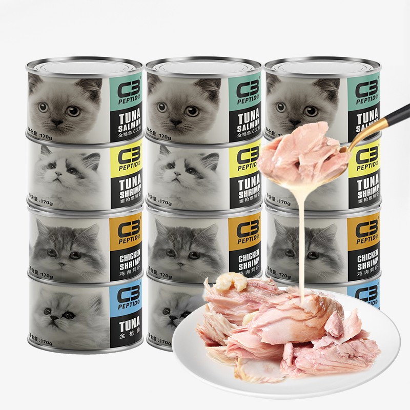 Pet Canned Food Supplier - OEM Newest Hot Sale Peptido 170g Tuna Cat Canned Chicken Flavor