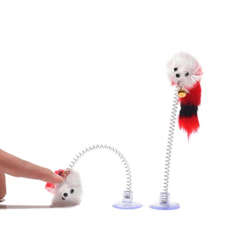 Cat Toy Manufacturer - Custom Elastic Tail Feather Suction Cup Mouse