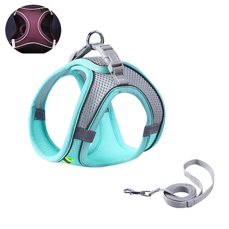 Dog Harness Vest Manufacturer - Custom Reflective Plaid Leash Set