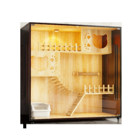 Cat Cage Manufacturer - Custom Solid Wood MDF Pet House Cabinet