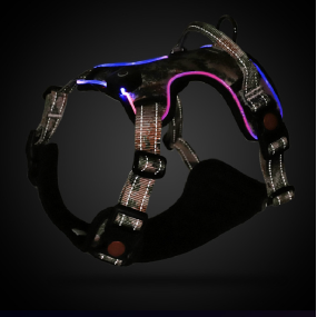 Dog Collar Supplier - Custom LED Light Polyester Harness Print