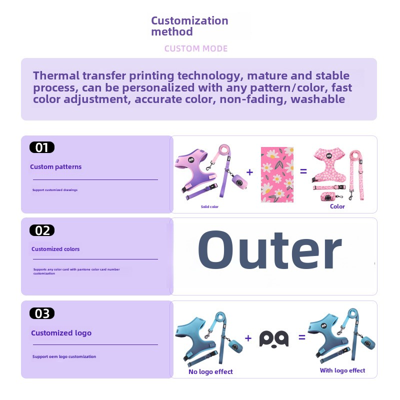 Pet Harness Set Factory - OEM Reflective Nylon Leash Collar Set