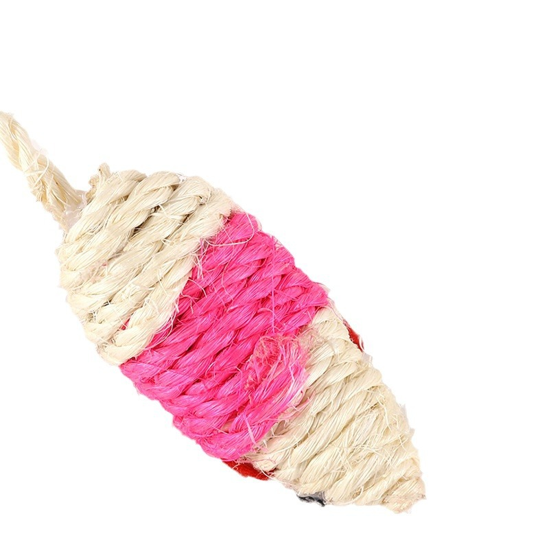 Cat Chew Toy Supplier - OEM Simulated Mice Sisal Rope Boredom Relief