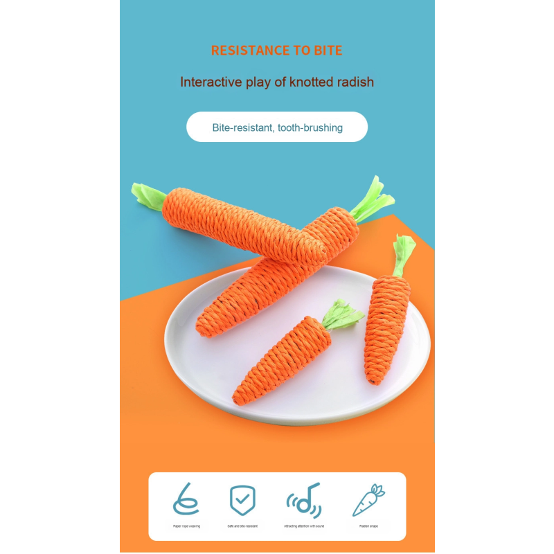 Pet Cat Toy Supplier - OEM Eco-Friendly Carrot Squeak Interactive