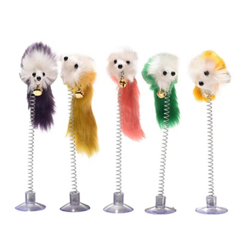 Cat Toy Manufacturer - Custom Elastic Tail Feather Suction Cup Mouse