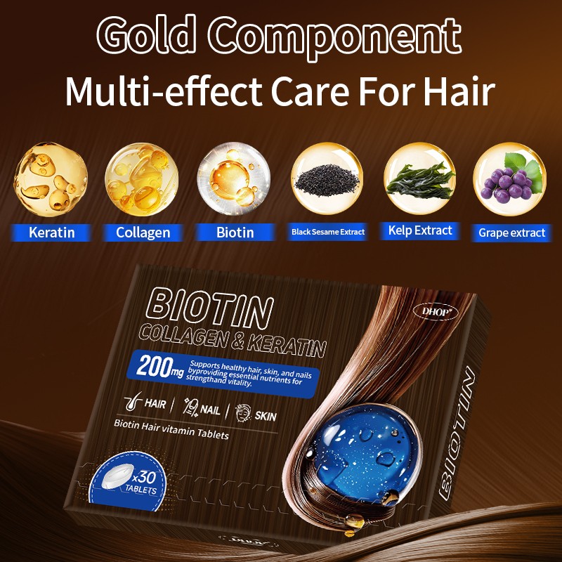 Hair Growth Supplement Factory - OEM Keratin Biotin Collagen Tablets