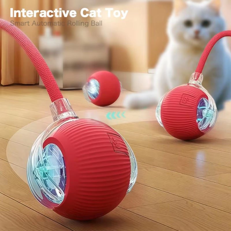 Pet Exercise Toy Supplier - Interactive USB Rechargeable Automatic Silicone Roller Bite-Resistant Ball