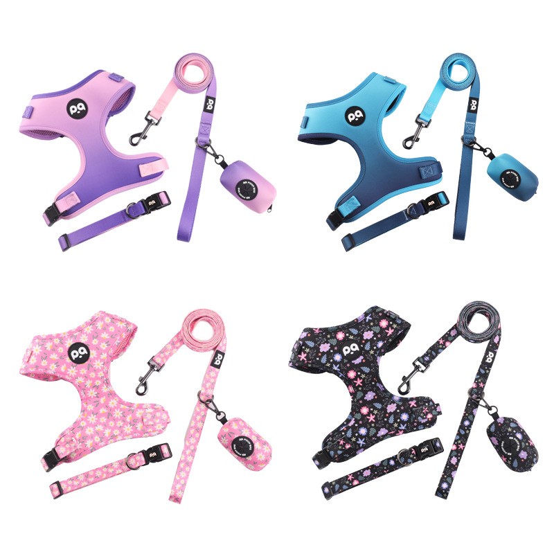 Dog Leash Supplier - Factory Wholesale Luxury Custom Puppy Leash Dog Collar Harness Set Adjustable Polyester