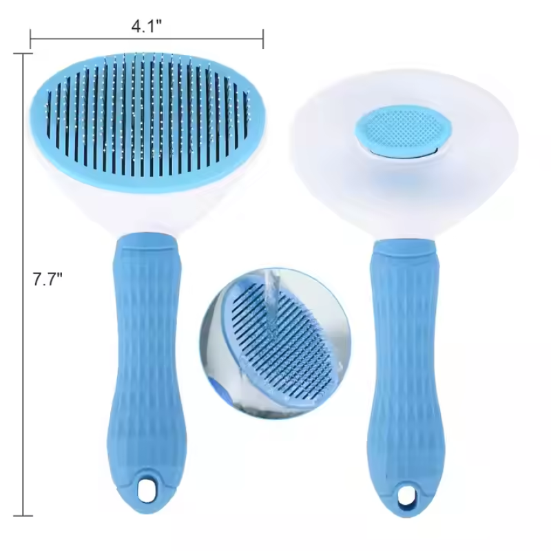 Pet Grooming Brush Manufacturer - New Luxury Foldable Plastic Pet Grooming Brush Easy Self-Cleaning Slicker