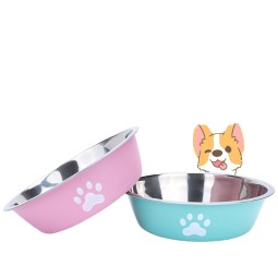 Pet Bowl Manufacturer - Large Stainless Steel Dog Cat Bowl Anti-tip Design Eco-Friendly Bamboo Material