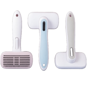Pet Comb Manufacturer - High Quality Automatic Open Knot Hair Removal Comb Set for Dogs Cats Plastic Press