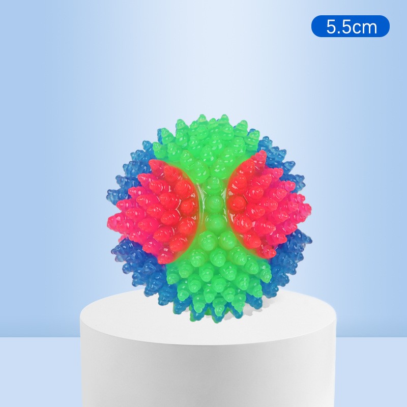 Dog Toy Ball Factory - Small Tri-Color Luminous Elastic TPR Dog Toy Ball Interactive Training Playing