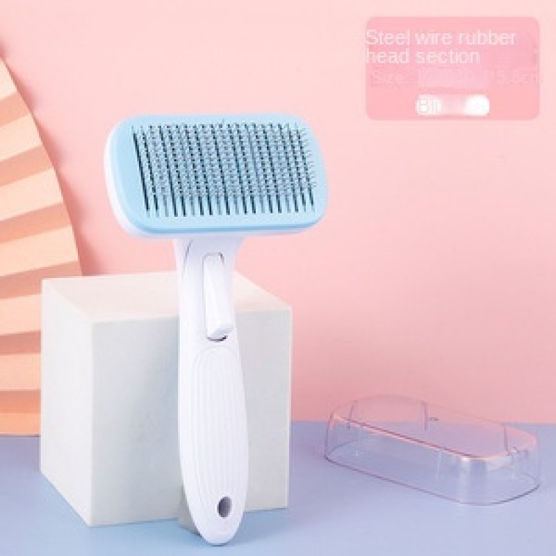 Pet Comb Manufacturer - High Quality Automatic Open Knot Hair Removal Comb Set for Dogs Cats Plastic Press