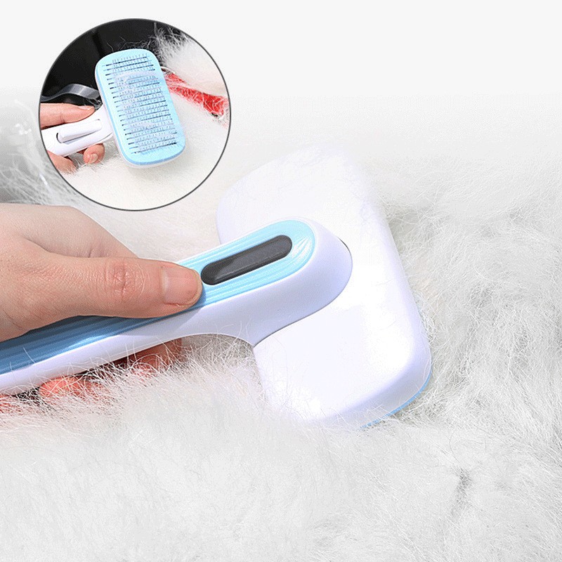 Pet Comb Manufacturer - High Quality Automatic Open Knot Hair Removal Comb Set for Dogs Cats Plastic Press