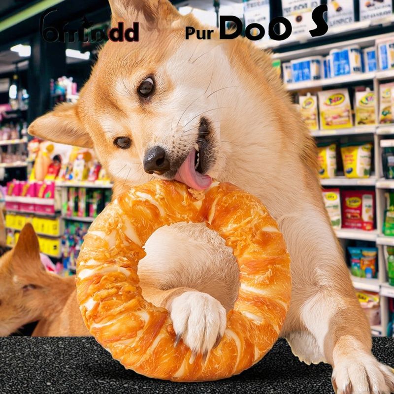 Dog Chew Treats Manufacturer - Freeze-Dried Chicken Cowhide Donut Treats for Small Large Breeds Beef