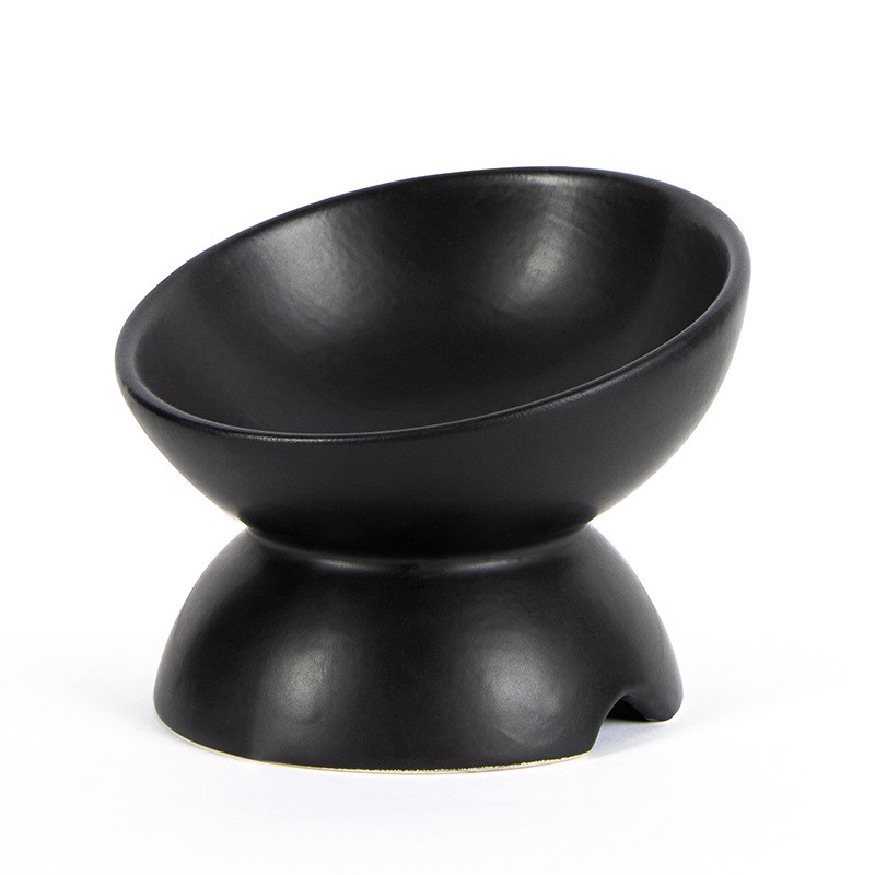 Pet Bowl Factory - Eco-friendly High-Legged Ceramic Cat Dog Feed Bowl Slant Digestion Water Cervical Spine
