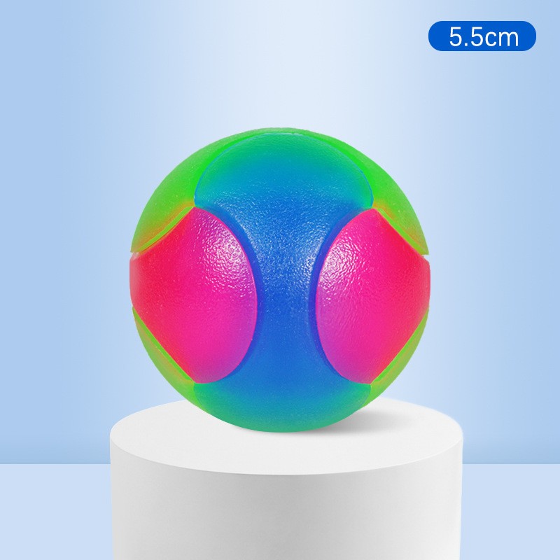 Dog Toy Ball Factory - Small Tri-Color Luminous Elastic TPR Dog Toy Ball Interactive Training Playing