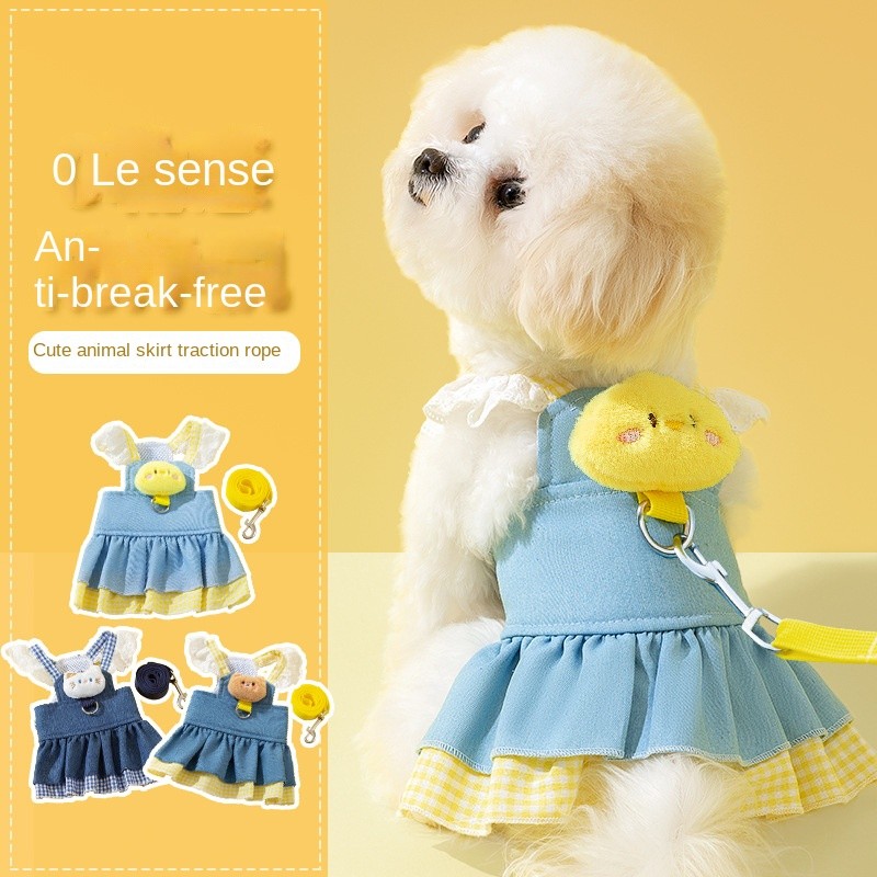 Pet Harness Factory - XS Size Cute Animal Pet Harness for Dogs Cats Button Closure Vest Anti-Break Traction