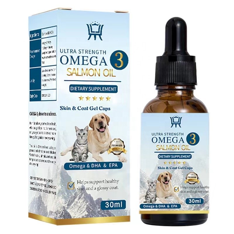Pet Oil Supplement Manufacturer - Pet Liquid Food Supplement with Wild Alaskan Salmon Oil for Dogs