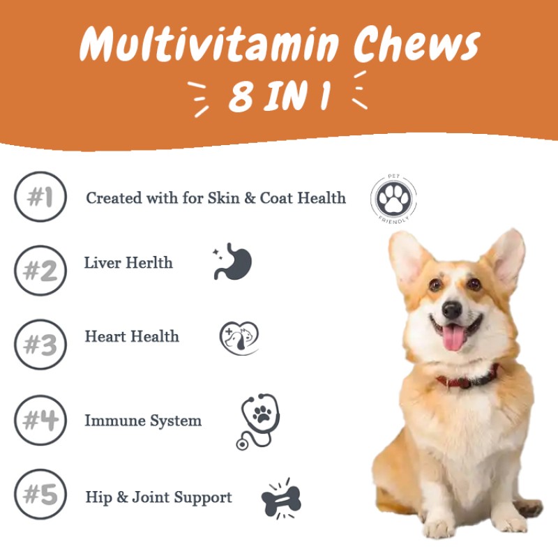 Pet Multivitamin Manufacturer - OEM Custom Logo 8 in 1 Soft Chew