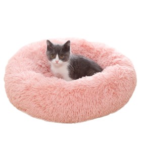 Pet Bed Factory - Soft Plush Warm Round Pet Beds Plush Fluffy Donut Pet Sofa Cat Dog Beds